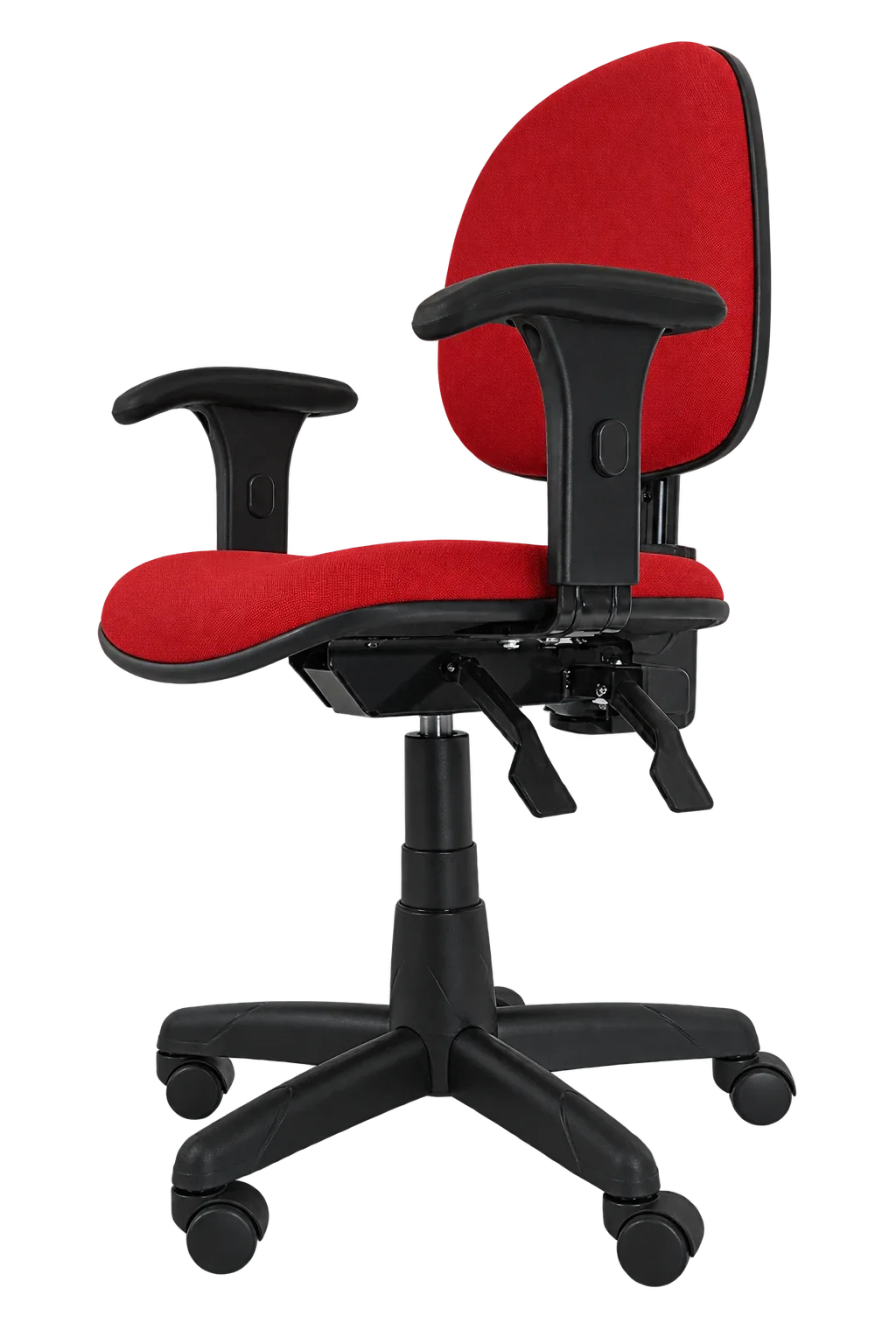 Cadeira de escritório ergonômica vermelha e preta