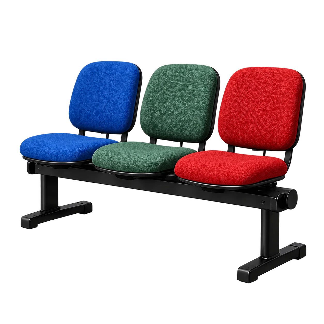 Longarina nas cores azul, verde e vermelho